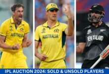 IPL Auction 2024: Sold & Unsold Players